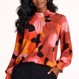 DR2 by Daniel Rainn Floral Blouse Size XXL Boho Long Sleeve